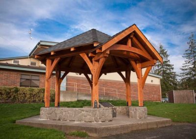 outdoor timber frame pavilion