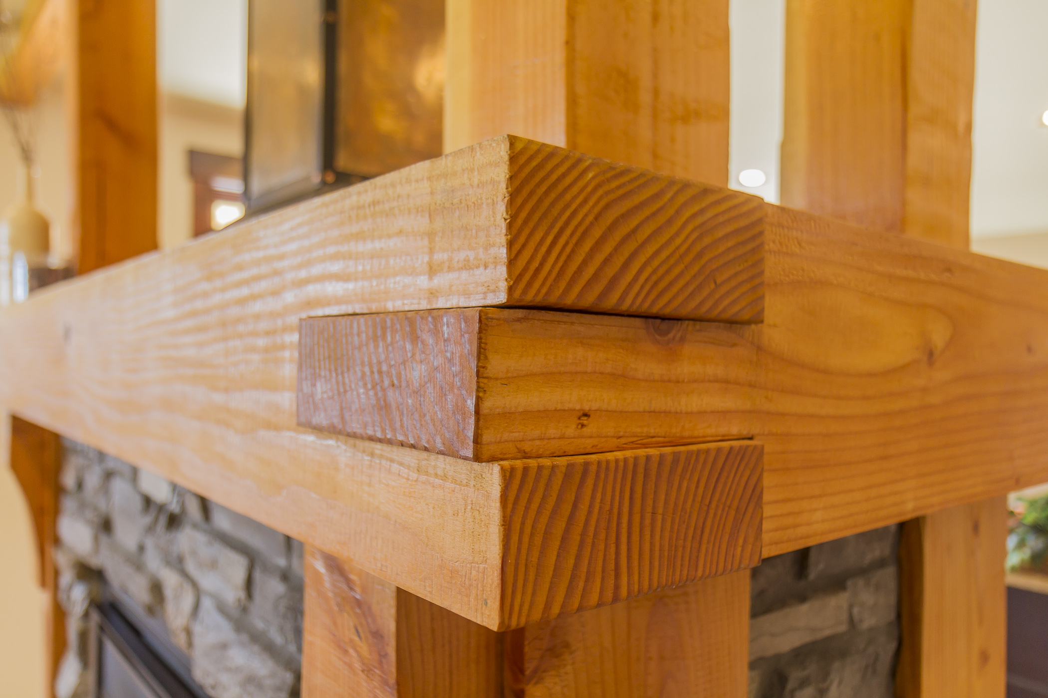 timber mantel joinery
