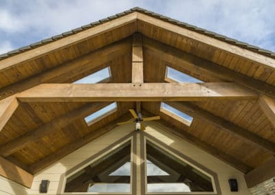 traditional hybrid timber frame home house truss
