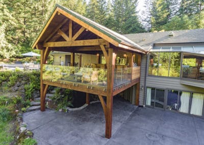 riverside timber frame porch patio