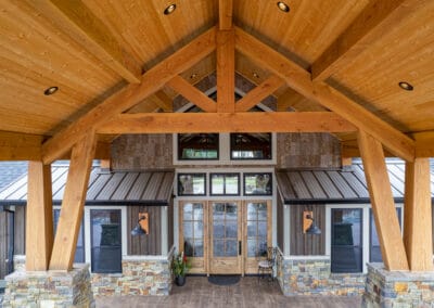 rustic timber frame house