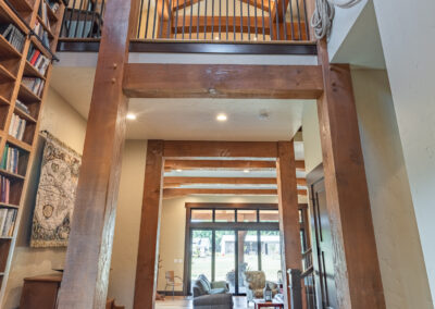 overhead entryway timber framing