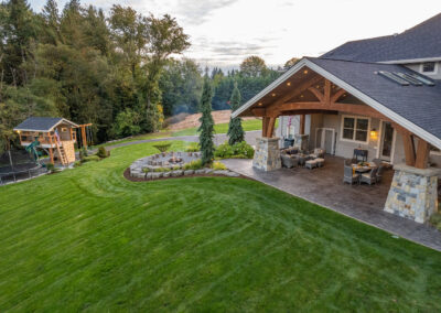 luxury home lawn back porch