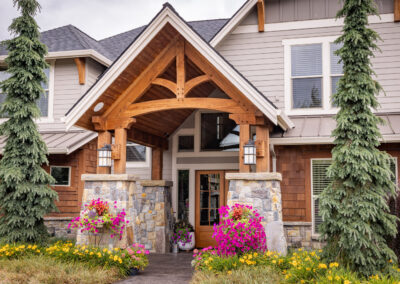 timber frame entryway