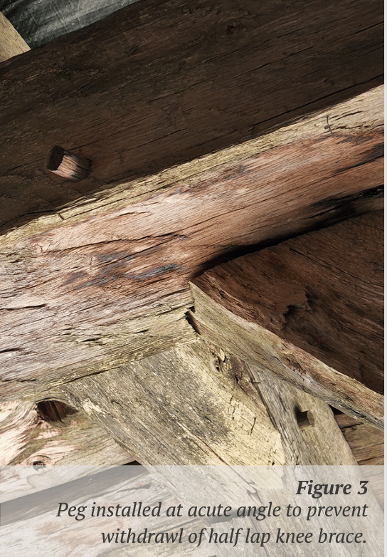 peg installed historic timber framing