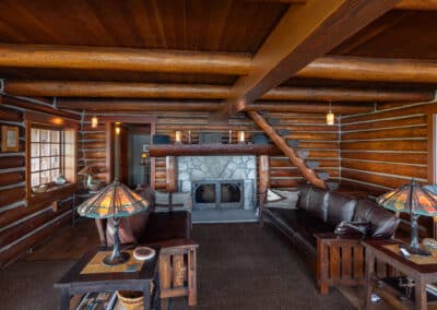 rustic living room log and timbers